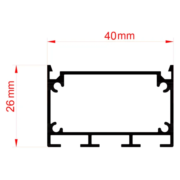 شماتیک چراغ خطی سقفی روکار کد L22