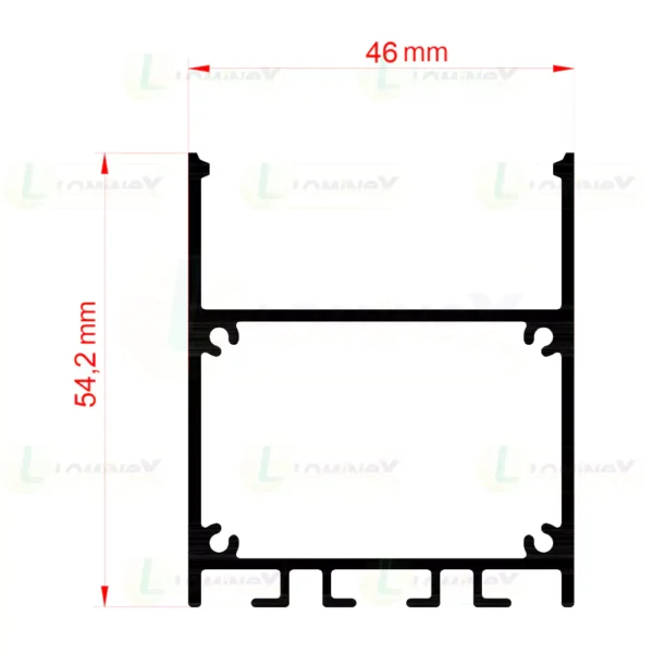 شماتیک چراغ خطی آویز روکار کد L28